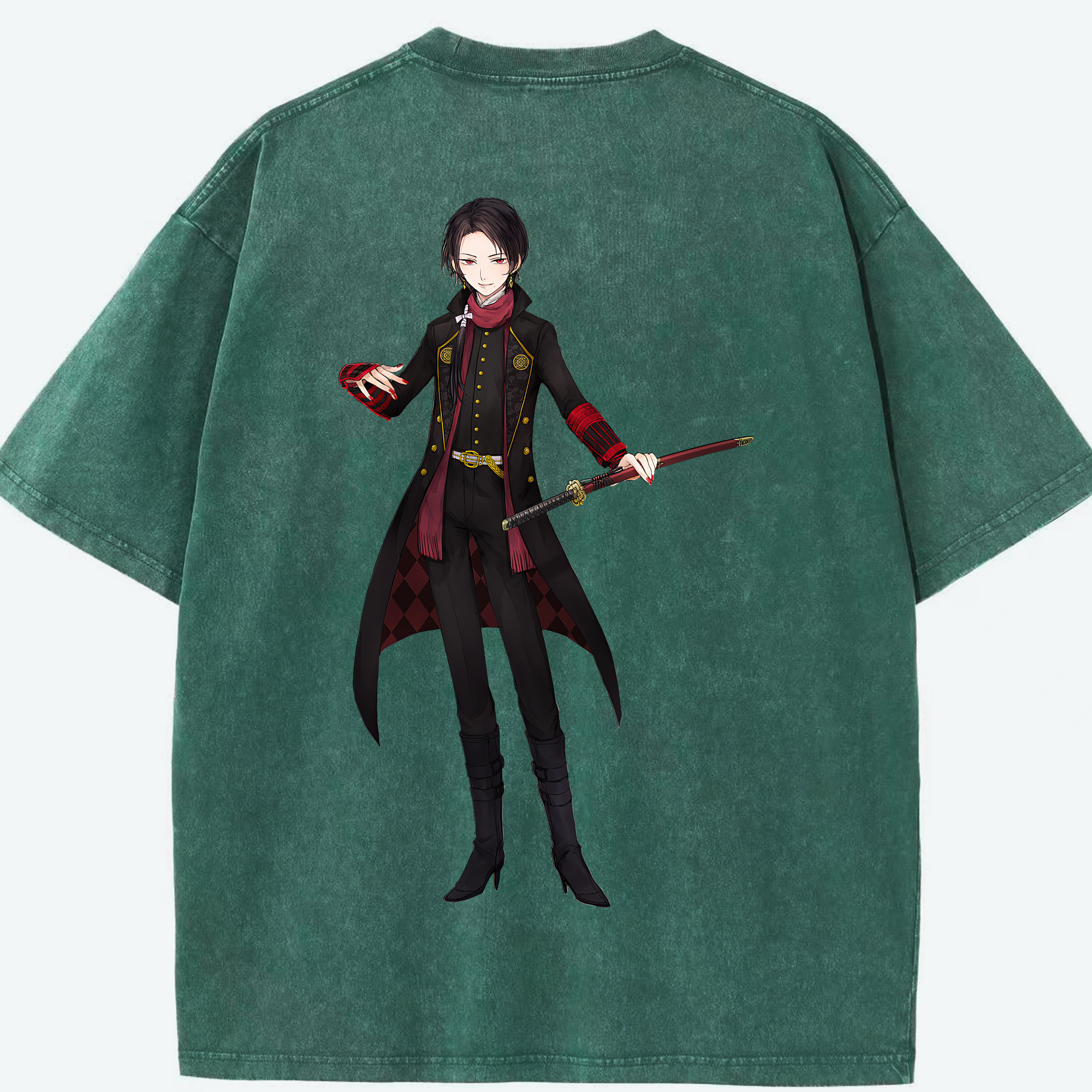 （画像用） 刀剣乱舞 Touken Ranbu 綿100% ヴィンテージ風 半袖Tシャツ（背面プリント）